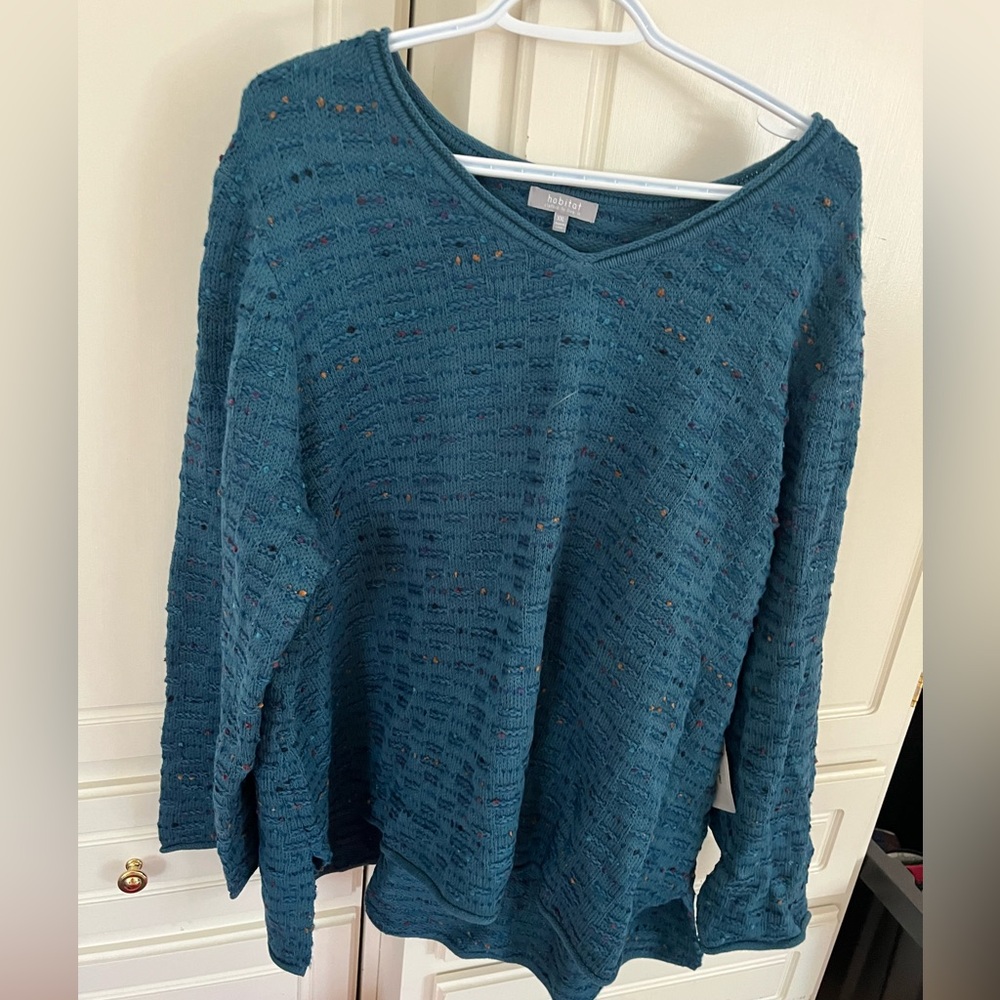 Habitat Teal V-Neck Women's Sweater